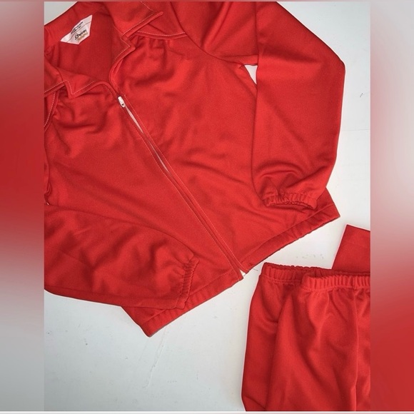 VTG 70s JC PENNEY TRACKSUIT RED  SMALL #auntgladys - Picture 1 of 7